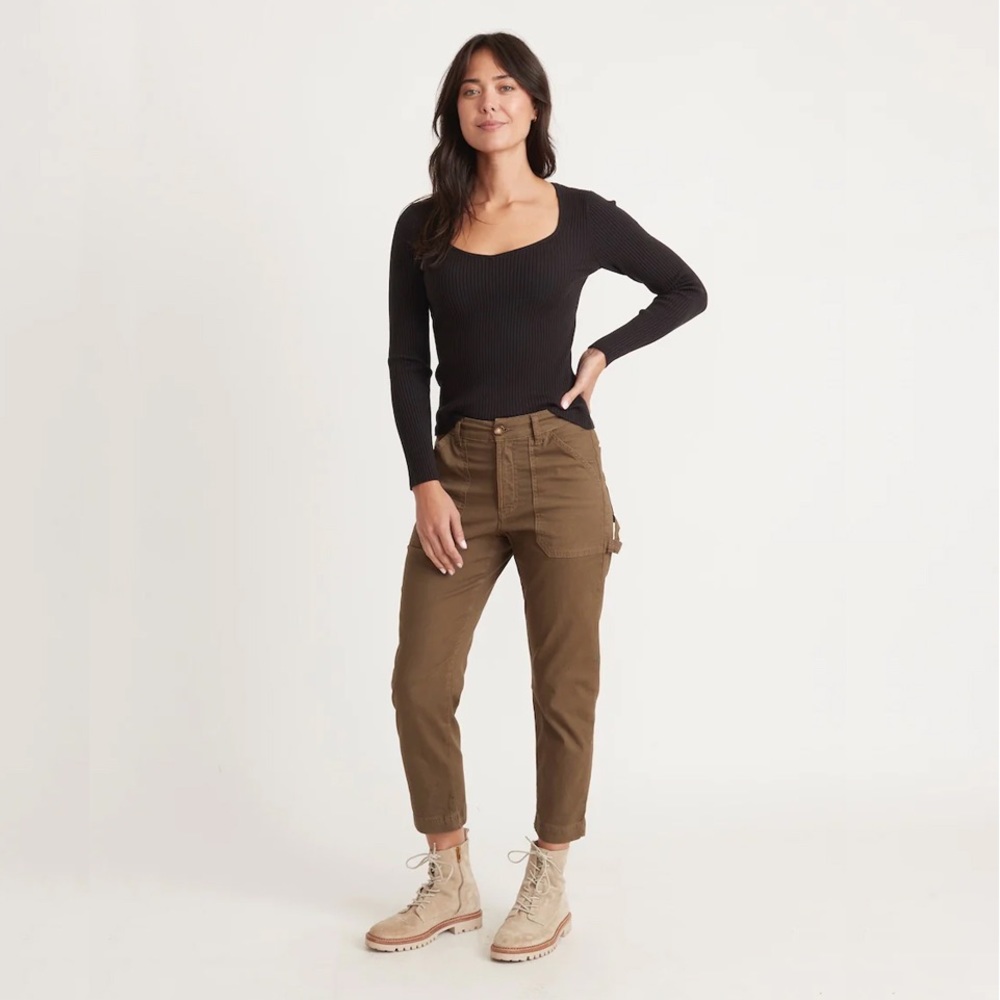 Marine Layer Olive Straight Leg Pants